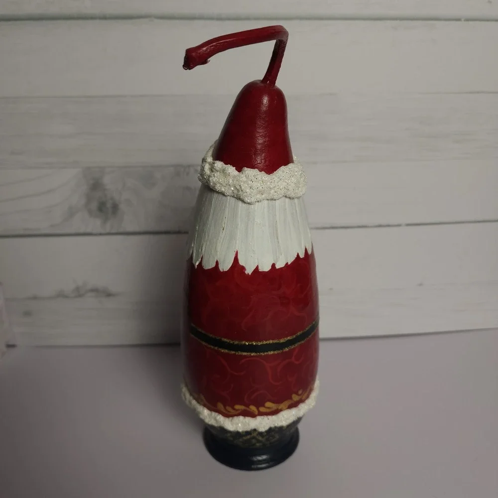 Handmade Gourd Santa‎ Claus Christmas Figure Hand Painted Signed Regina Schaefer